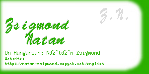 zsigmond natan business card